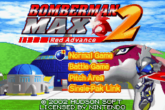 Bomberman Max 2: Blue Advance title screen for GameBoy Advance